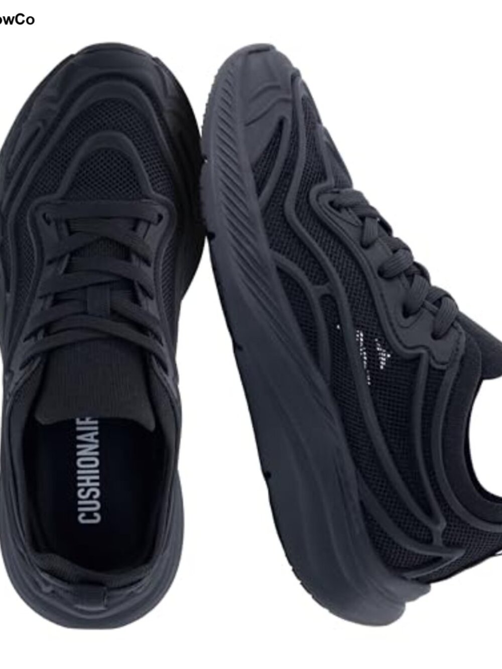 Womens Platform Sneakers Lace-Up Mesh Athletic Shoes Cushioned